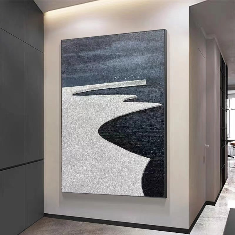 Ice Glacier Simple Minimalist Fall Winter Oil Painting