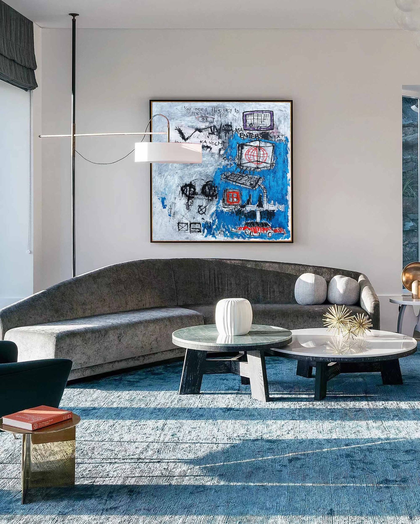 Contemporary Abstract Graffiti Painting with Tech-Inspired Elements