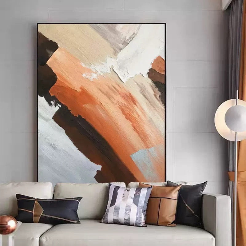 Paint Stroke Abstract Minimalist Oil Painting