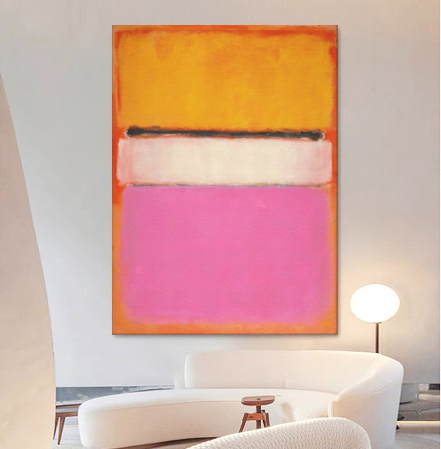 Vibrant Minimalist Oil Painting in Bold Colors for Modern Home Decor