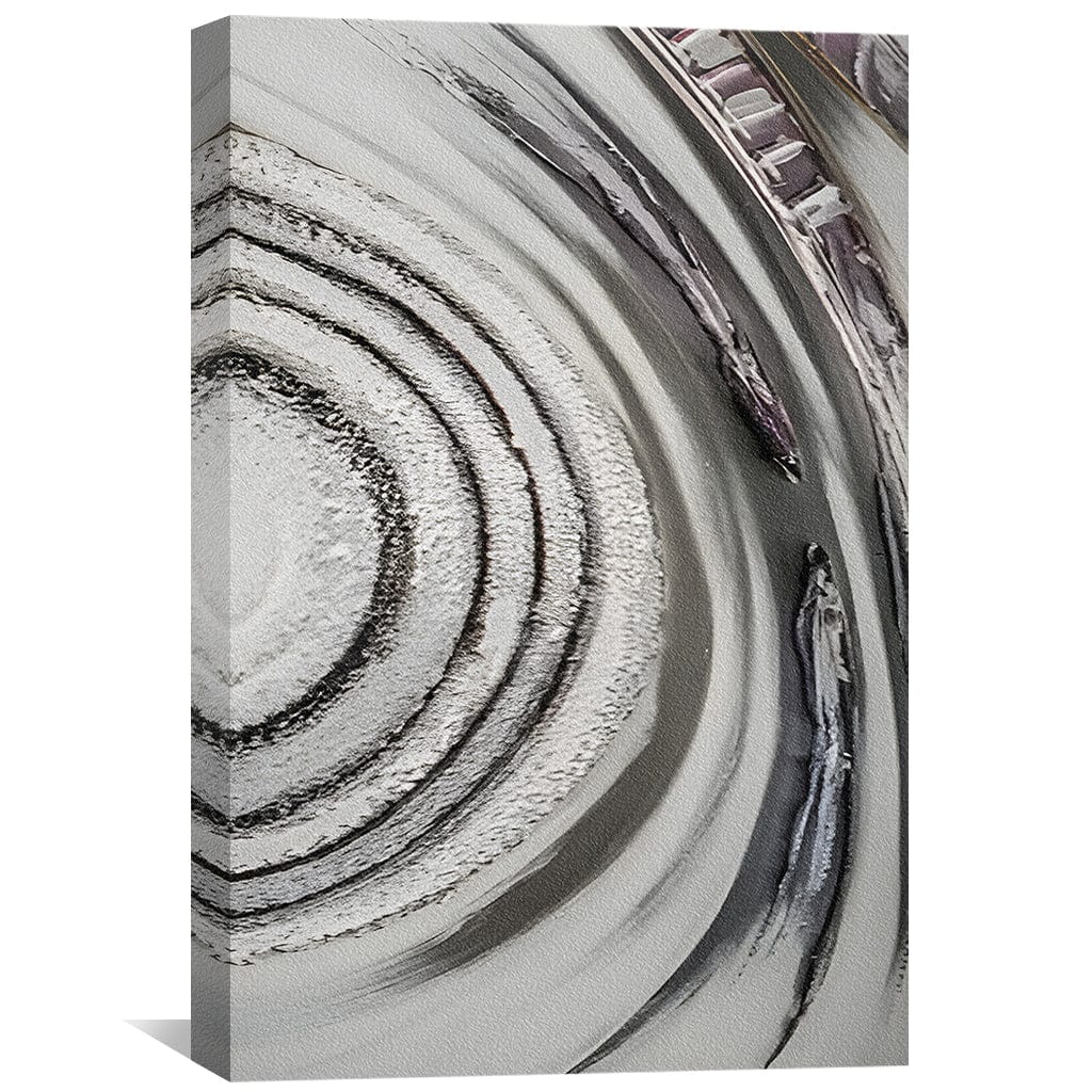 Abstract Silver and Black Oil Painting for Modern Home Decor