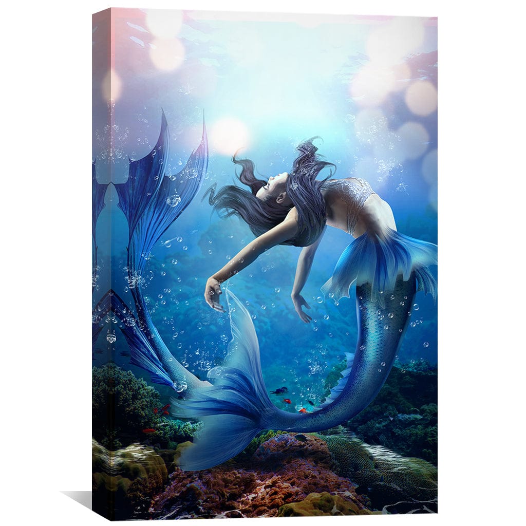 Enchanting Mermaid Oil Painting for Coastal Themed Decor
