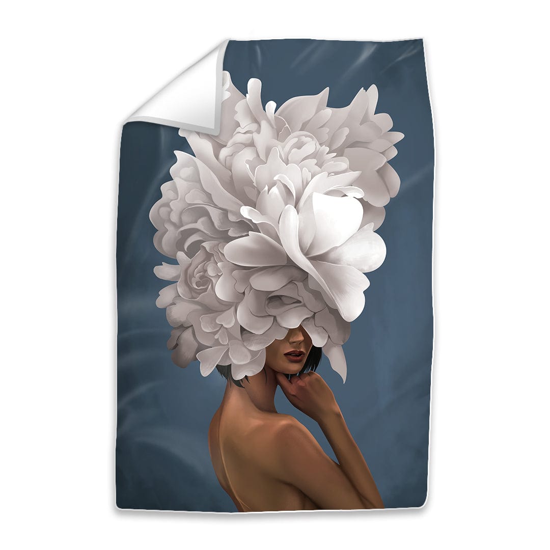 Floral Elegance: Captivating Oil Painting of a Woman with Blossoms