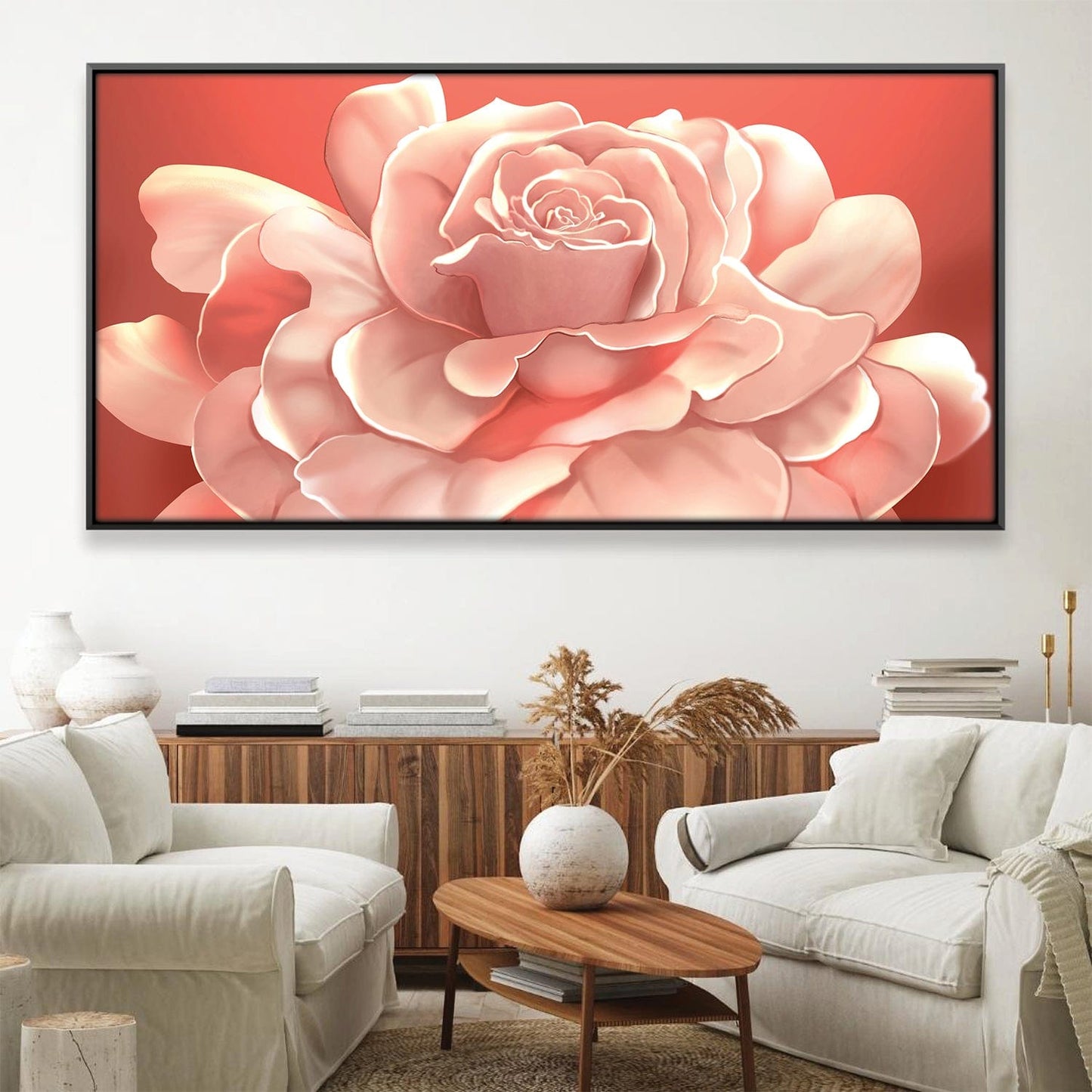Elegant Pink Floral Oil Painting for Bright and Lively Home Decor