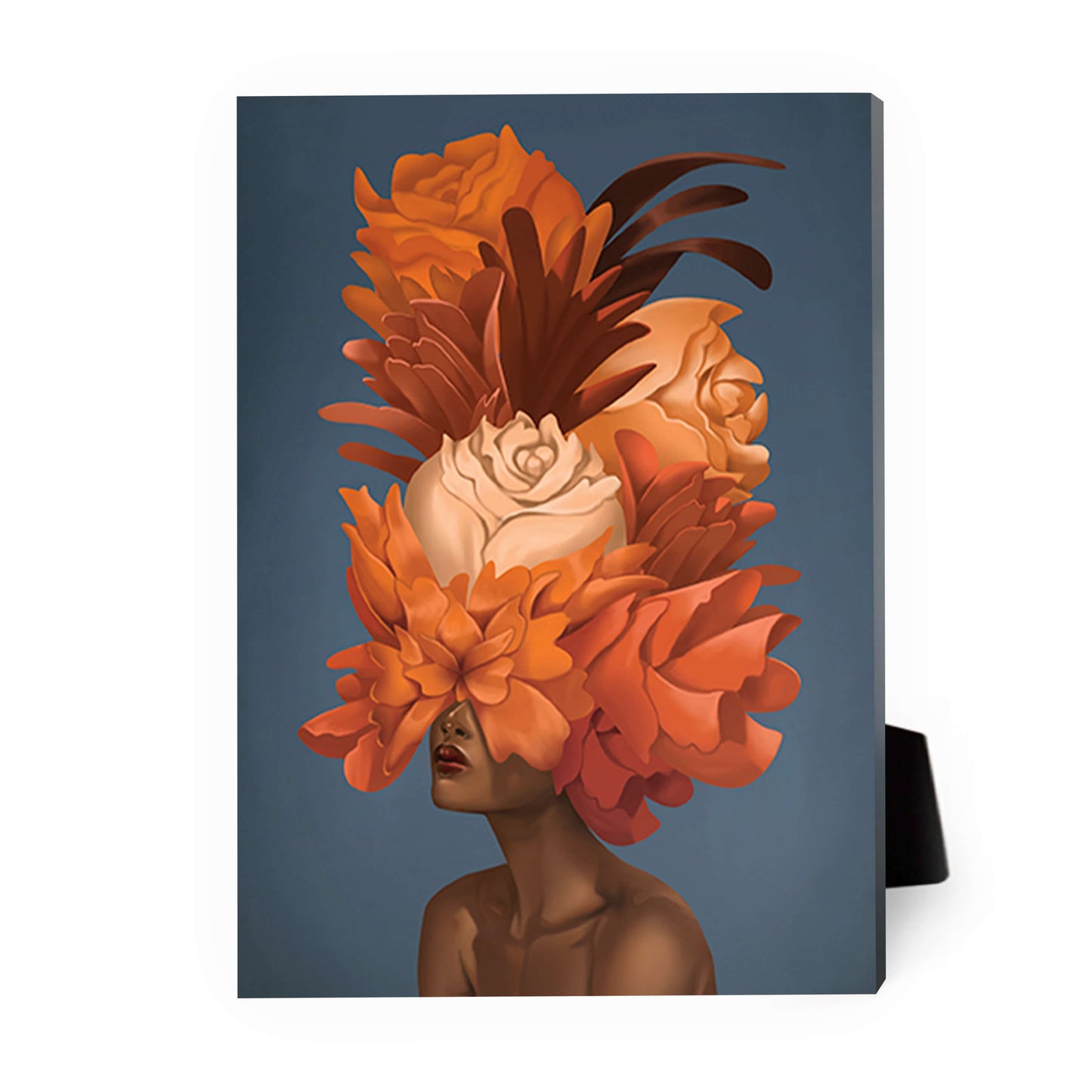 Bold Floral Elegance: Empowered Woman Oil Painting for Inspiring Home Decor