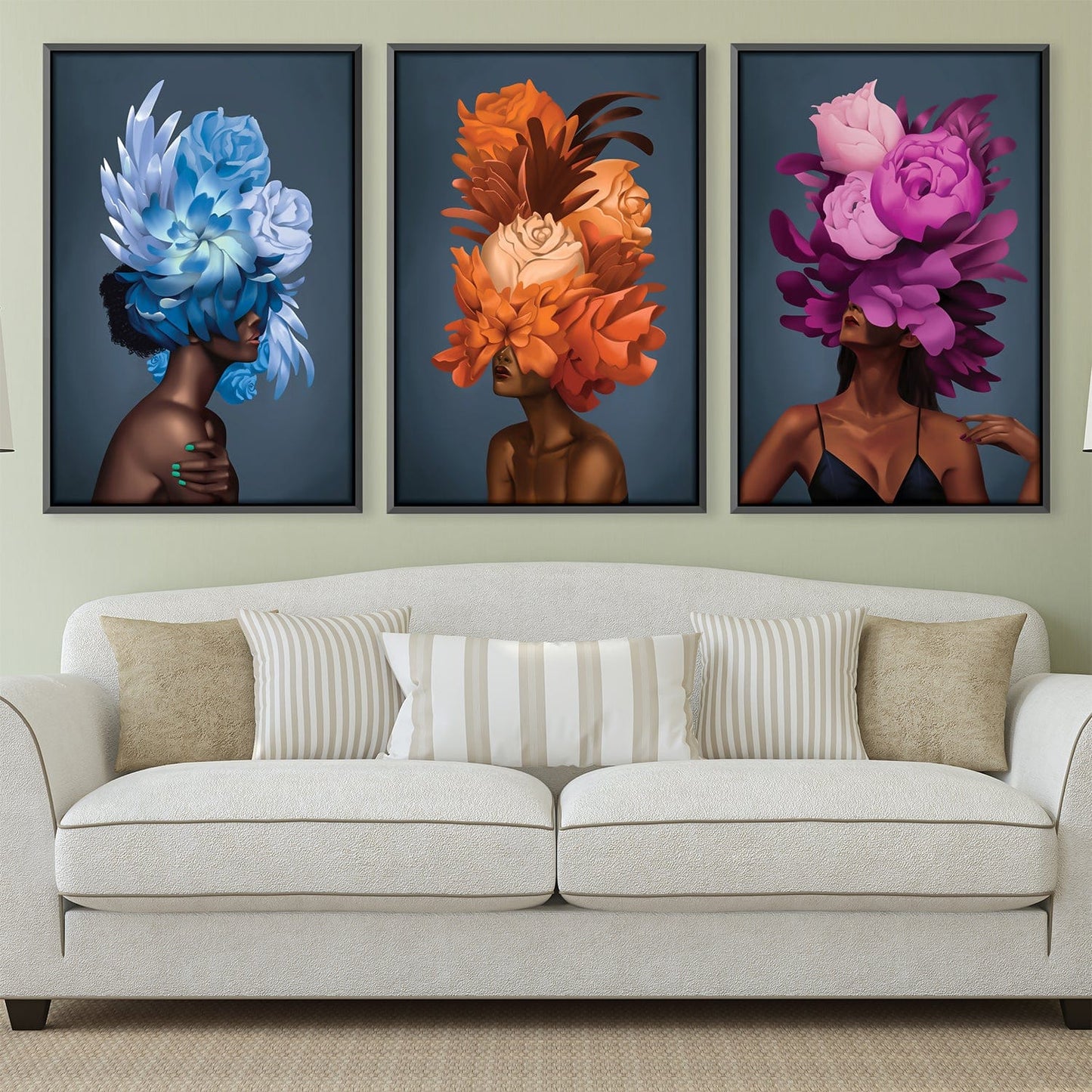Vibrant Floral Portraits of Empowered Women in Oil Painting
