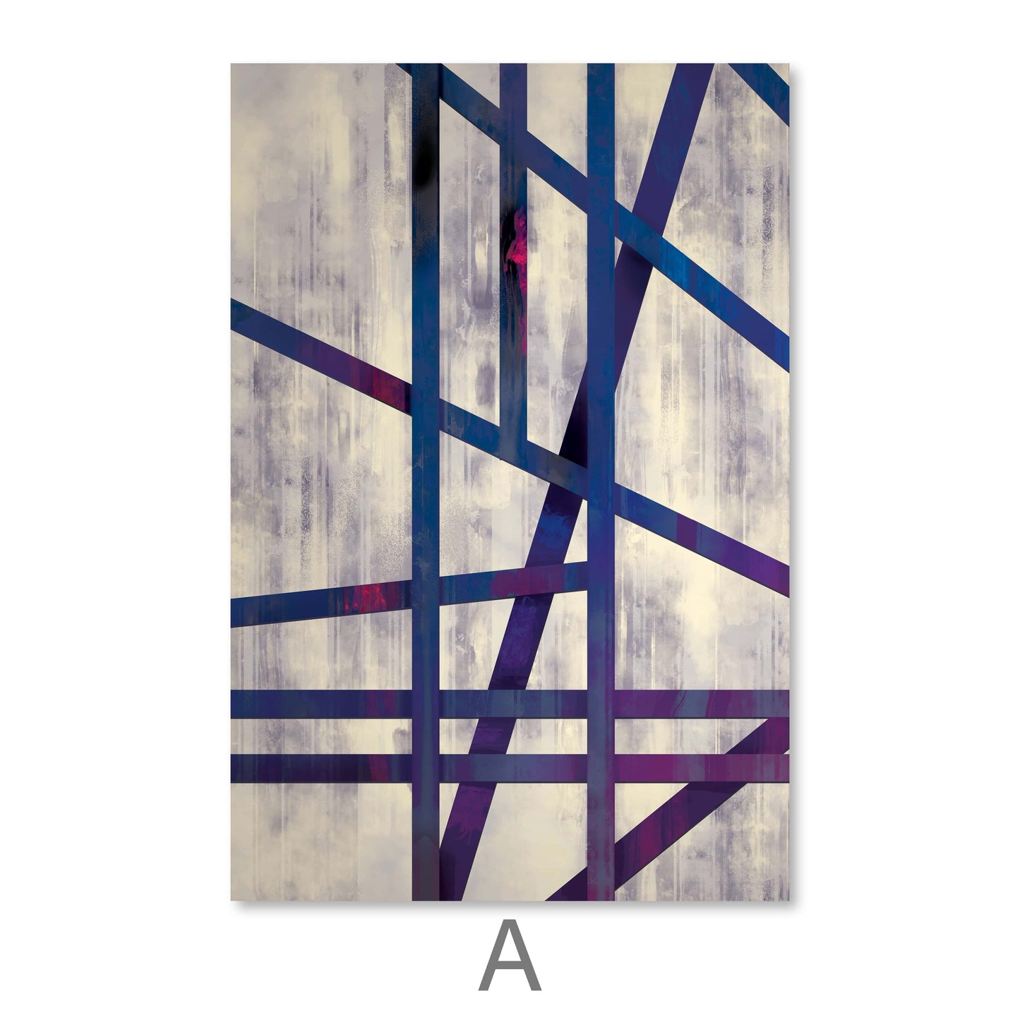 Abstract Geometric Canvas Art with Bold Lines and Vibrant Colors