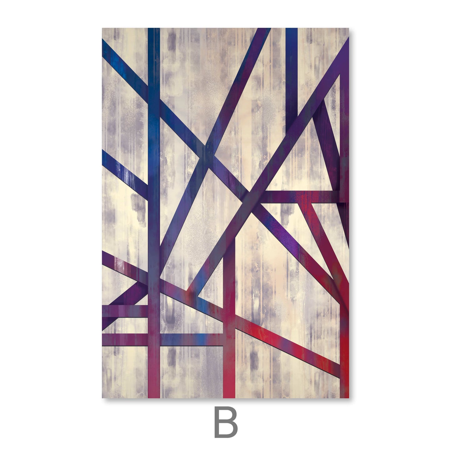 Abstract Geometric Canvas Art with Bold Lines and Vibrant Colors