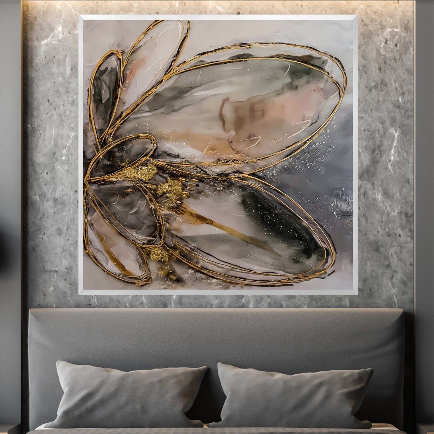 Elegant Abstract Flower Oil Painting for Modern Home Decor