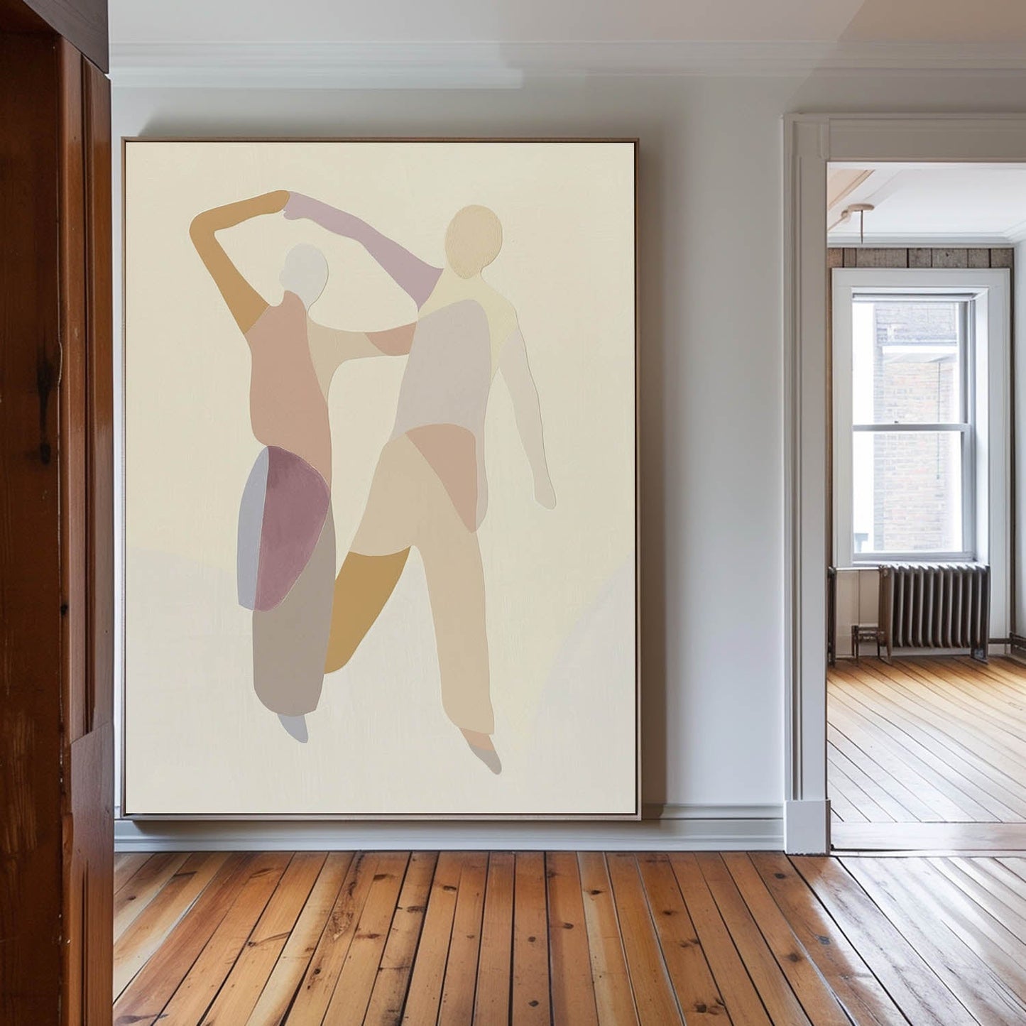 Contemporary Abstract Love Dance Oil Painting for Modern Home Decor
