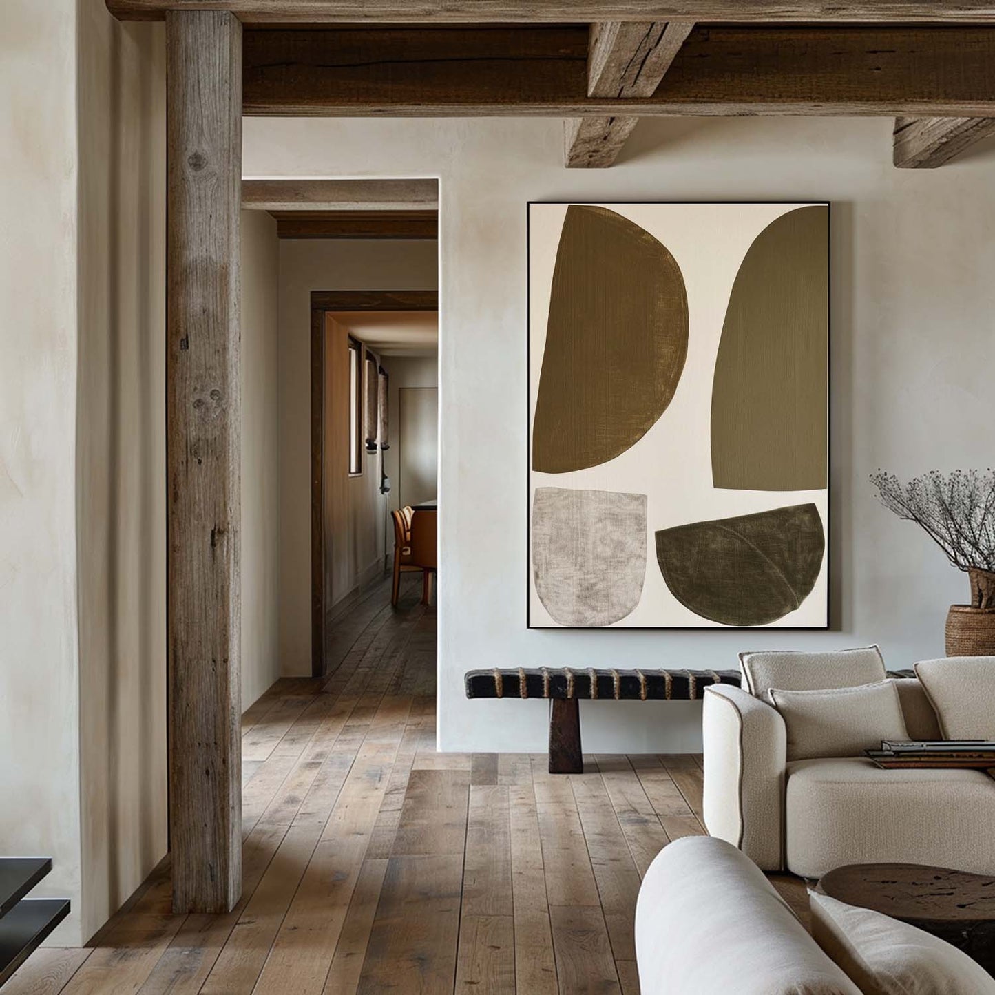 Contemporary Geometric Abstract Oil Painting for Modern Home Decor