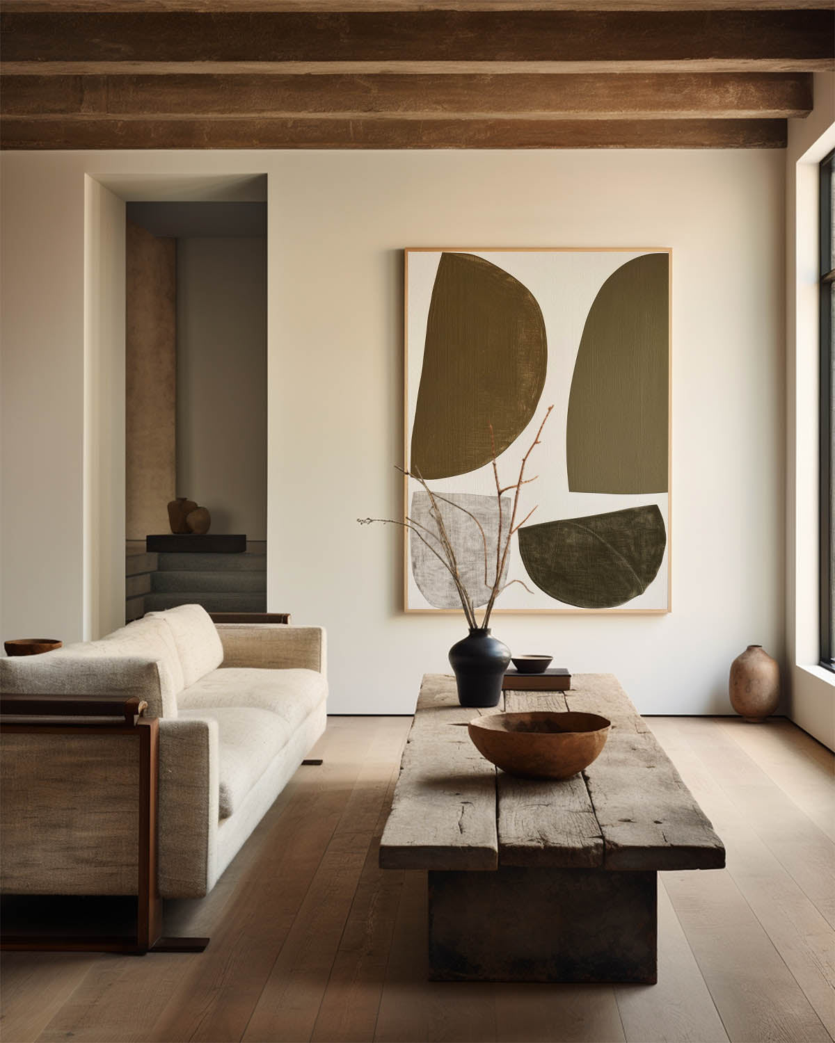 Contemporary Geometric Abstract Oil Painting for Modern Home Decor