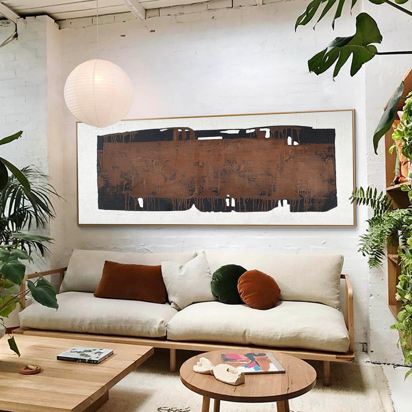 Wabi-Sabi Minimalist Oil Painting on Canvas for Modern Home Décor