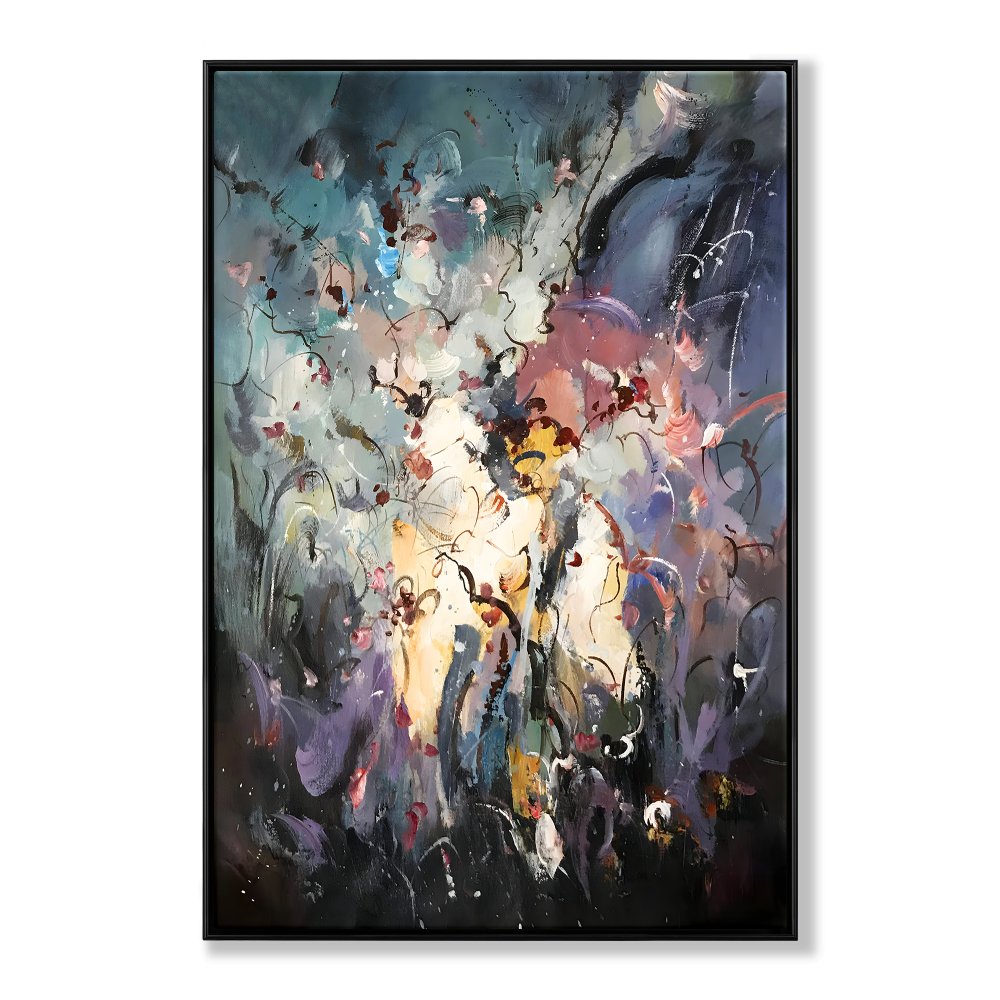 Colorful Abstract Oil Painting of Enchanting Fairytales for Home Decor
