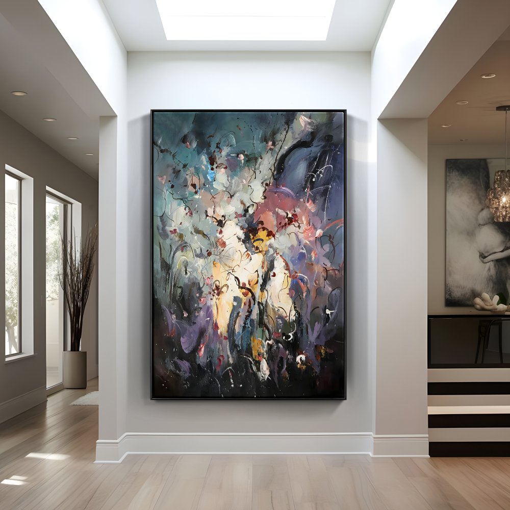Colorful Abstract Oil Painting of Enchanting Fairytales for Home Decor