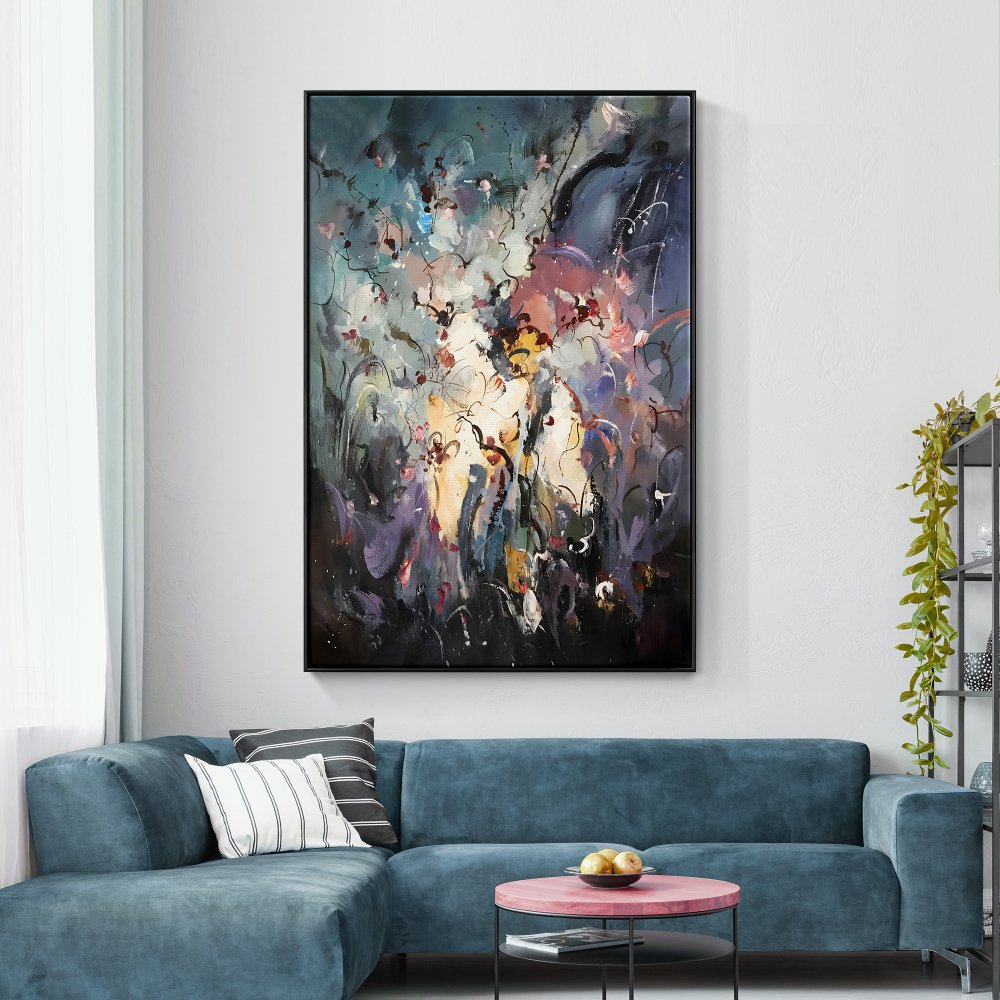 Colorful Abstract Oil Painting of Enchanting Fairytales for Home Decor