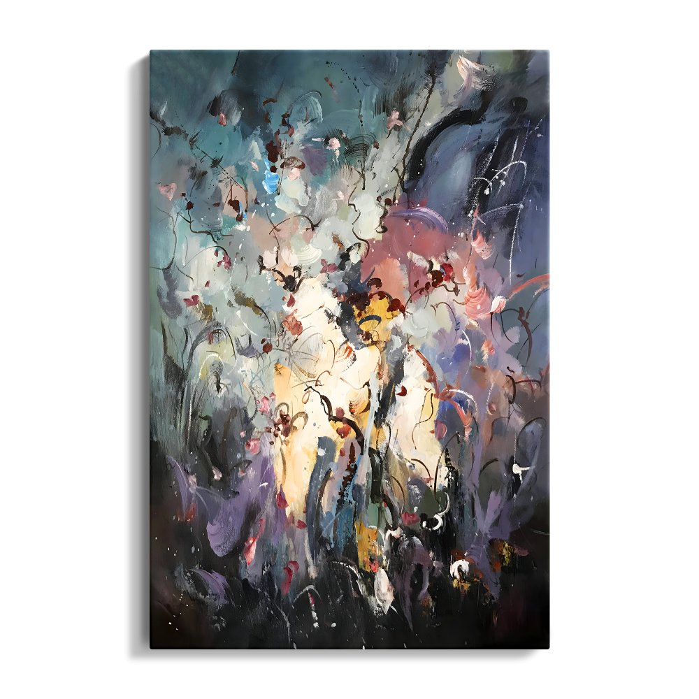 Colorful Abstract Oil Painting of Enchanting Fairytales for Home Decor