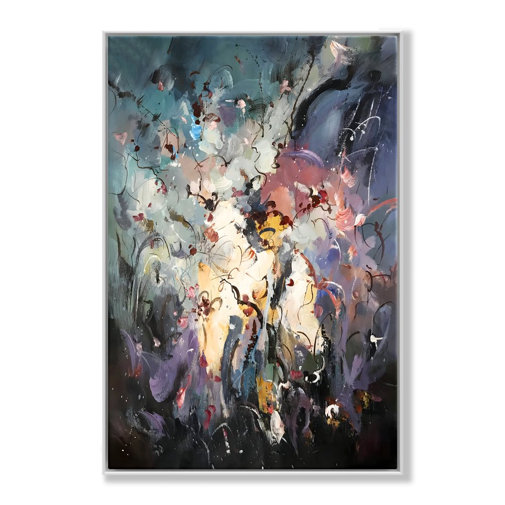 Colorful Abstract Oil Painting of Enchanting Fairytales for Home Decor