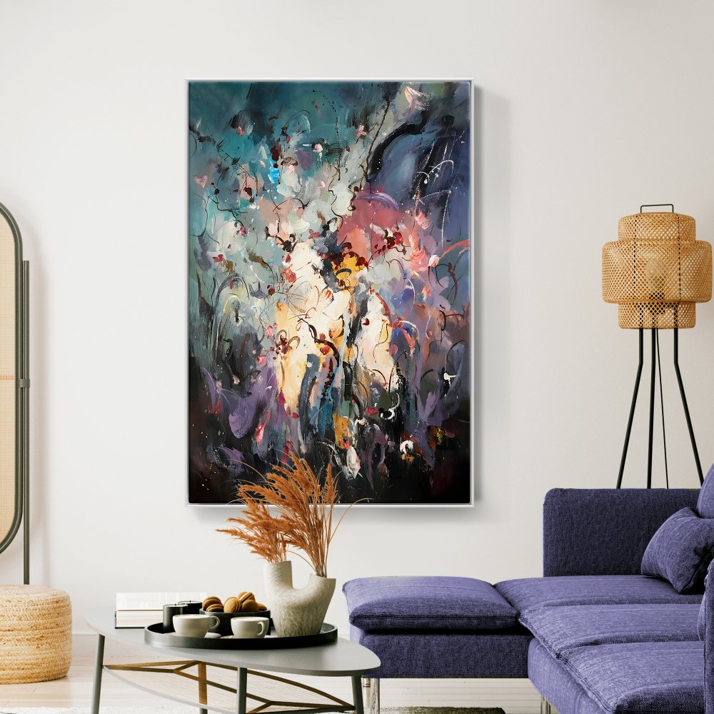 Colorful Abstract Oil Painting of Enchanting Fairytales for Home Decor
