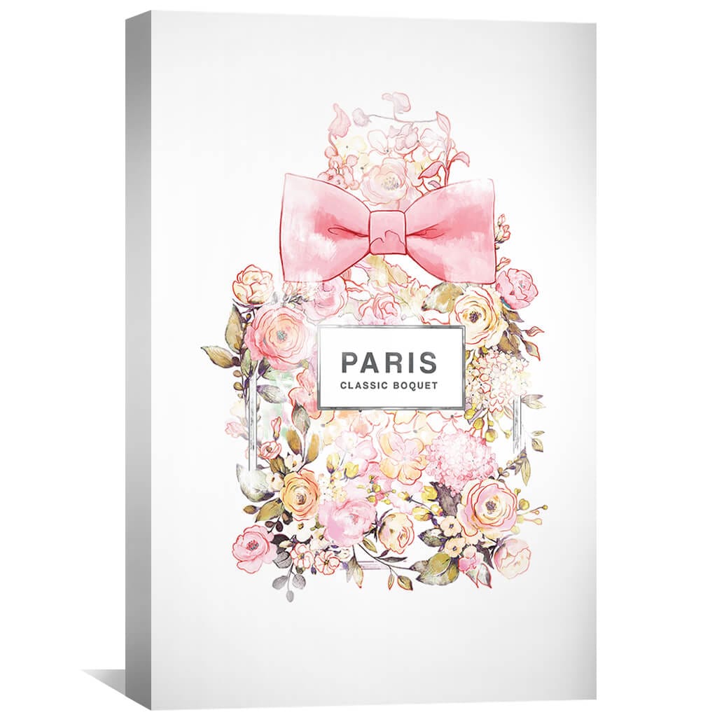 Elegant Floral Perfume Bottle Oil Painting for Chic Home Decor