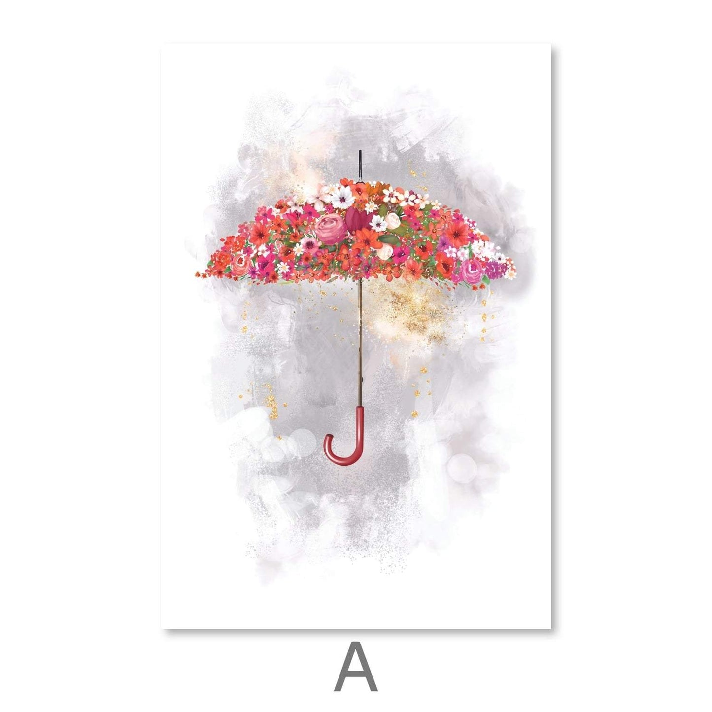 Colorful Floral Umbrellas Art Print for Vibrant Home Decor