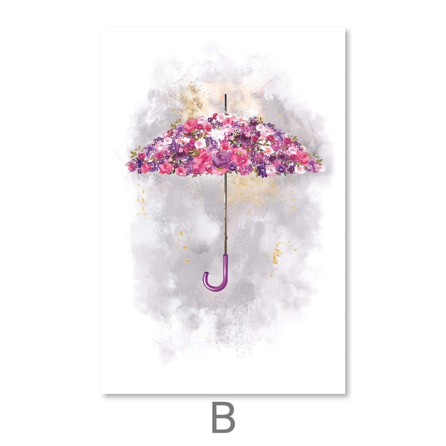 Colorful Floral Umbrellas Art Print for Vibrant Home Decor