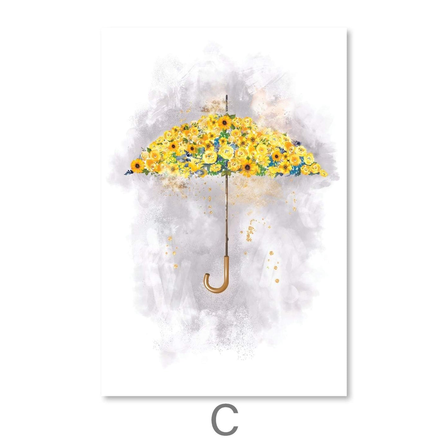 Colorful Floral Umbrellas Art Print for Vibrant Home Decor