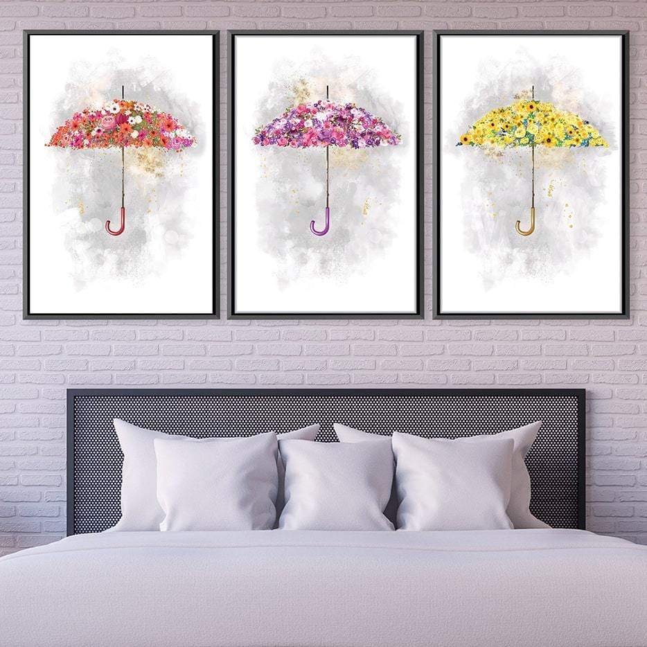 Colorful Floral Umbrellas Art Print for Vibrant Home Decor
