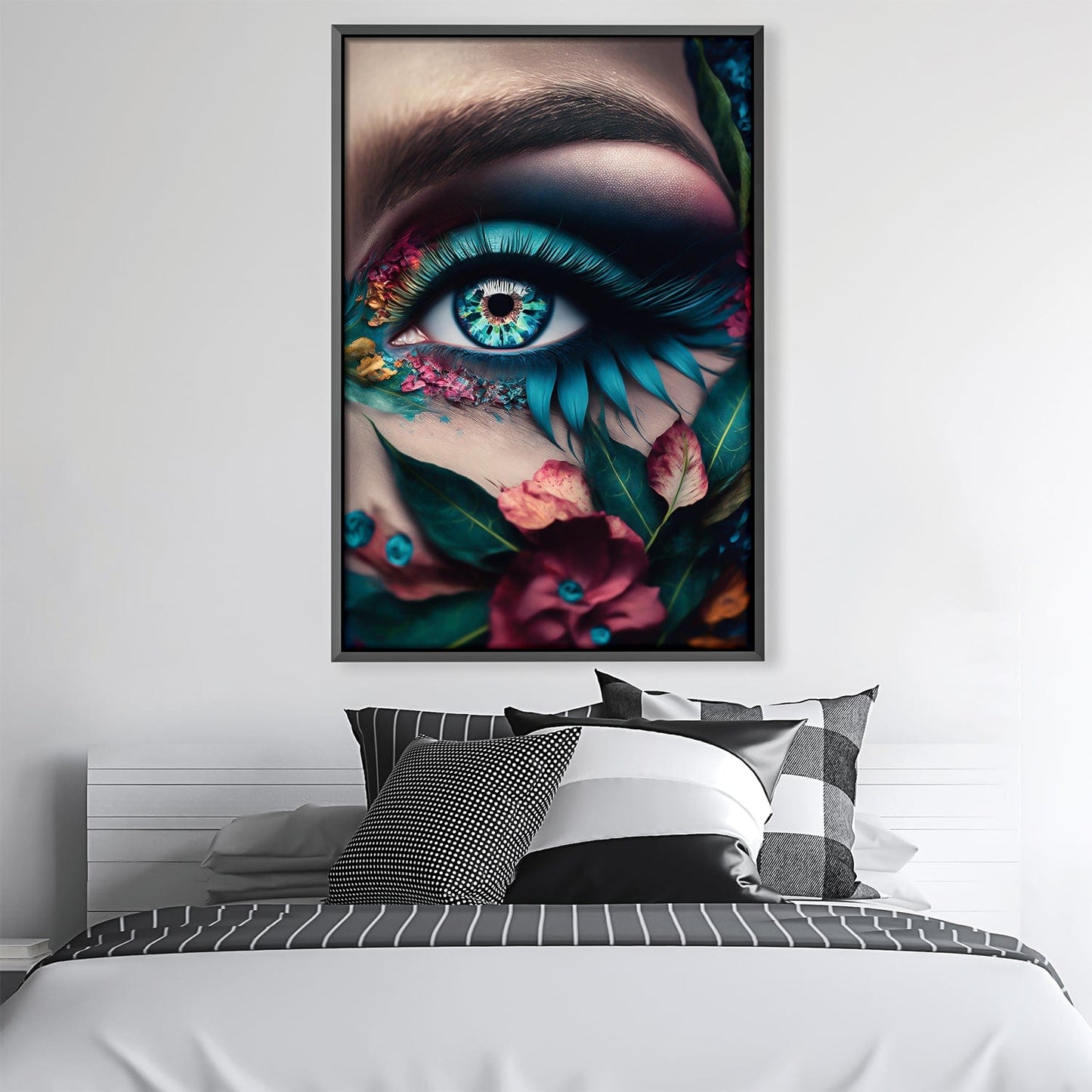 Enchanting Floral Eye Art - Vibrant Oil Painting for Elegant Decor