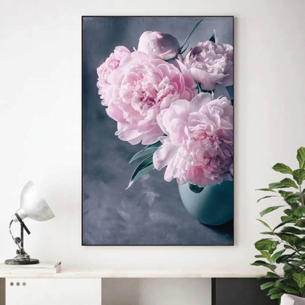 Elegant Pink Peonies in Vibrant Vase - Stunning Floral Oil Painting for Your Home