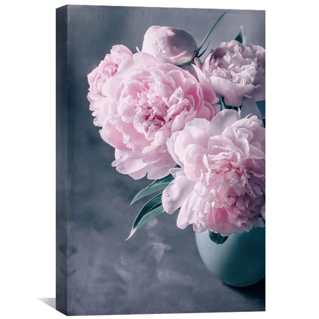 Elegant Pink Peonies in Vibrant Vase - Stunning Floral Oil Painting for Your Home