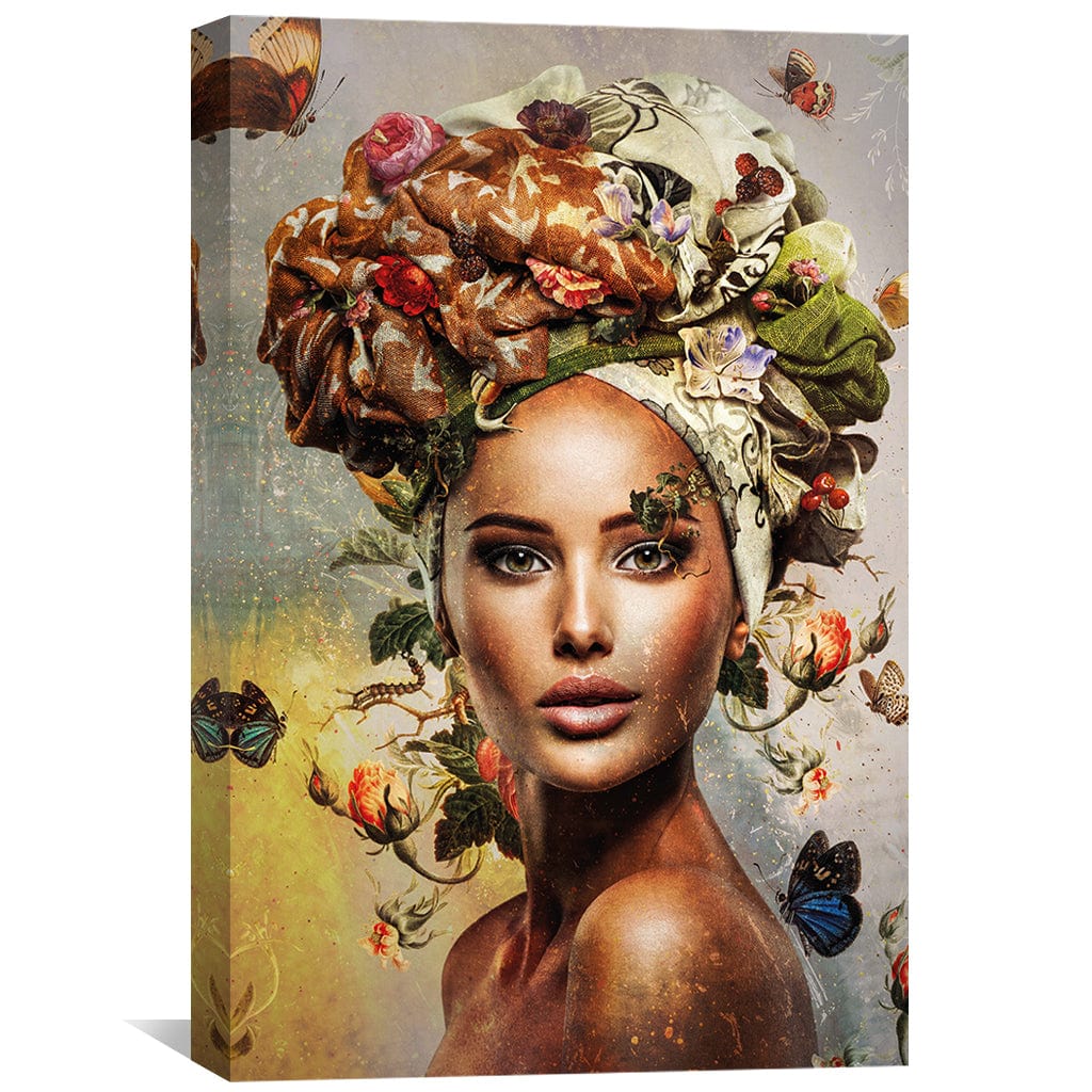 Enchanting Floral Portrait of a Woman in Vibrant Colors