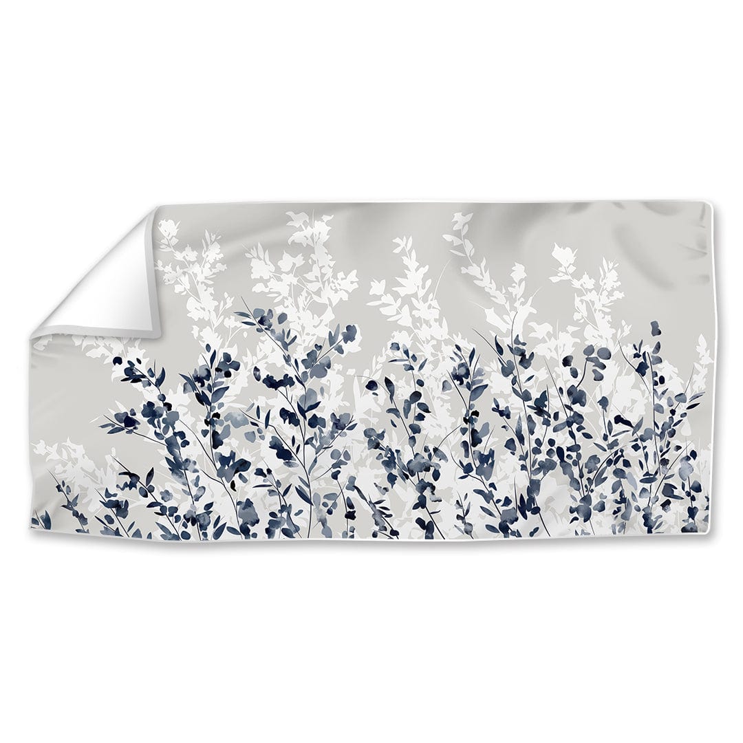 Serene Blue and White Floral Oil Painting for Elegant Home Decor