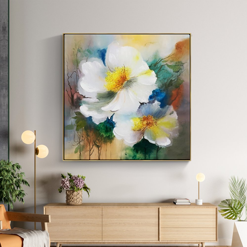 Colorful Floral Serenity - Original Oil Painting for Vibrant Home Décor