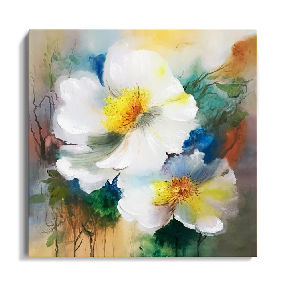 Colorful Floral Serenity - Original Oil Painting for Vibrant Home Décor