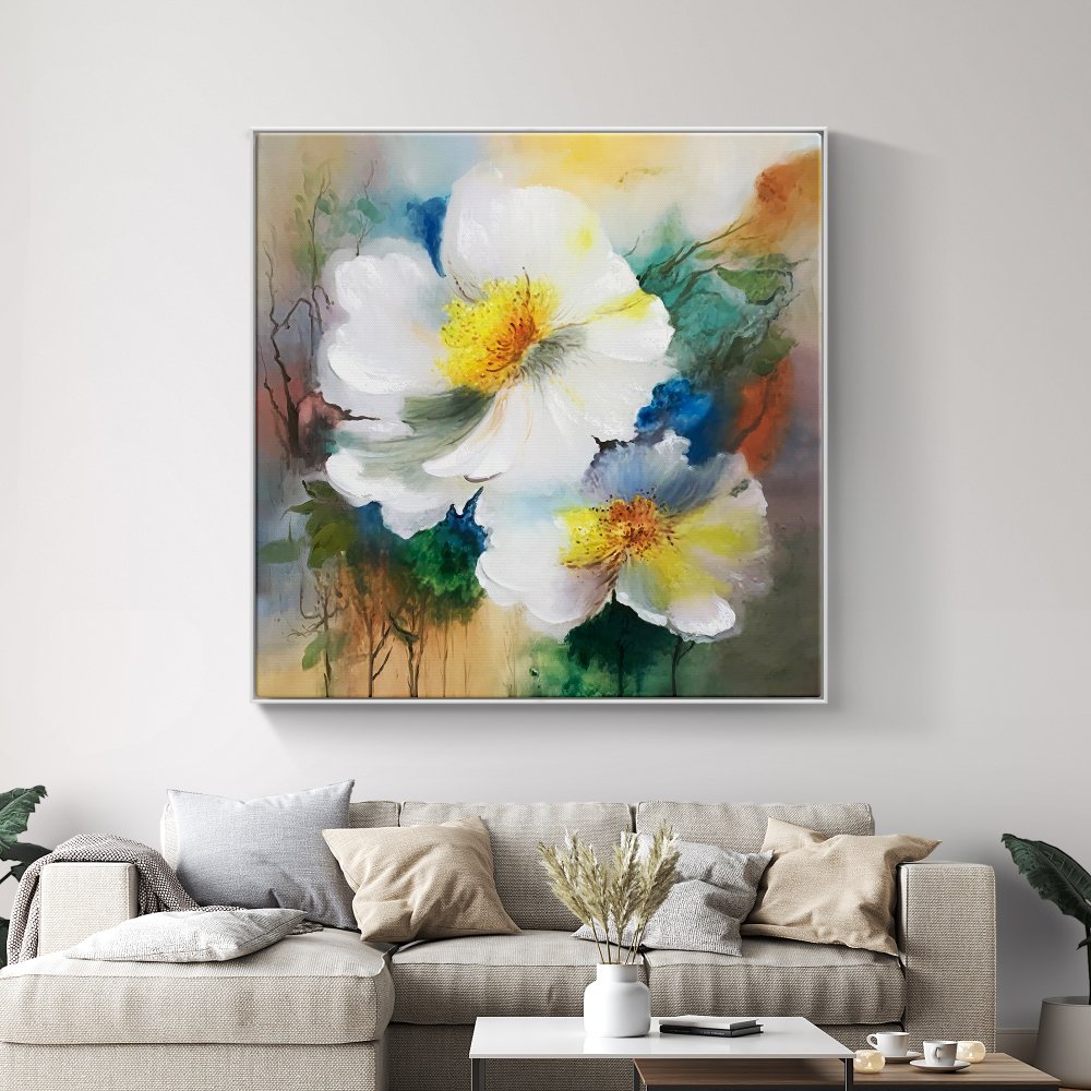 Colorful Floral Serenity - Original Oil Painting for Vibrant Home Décor