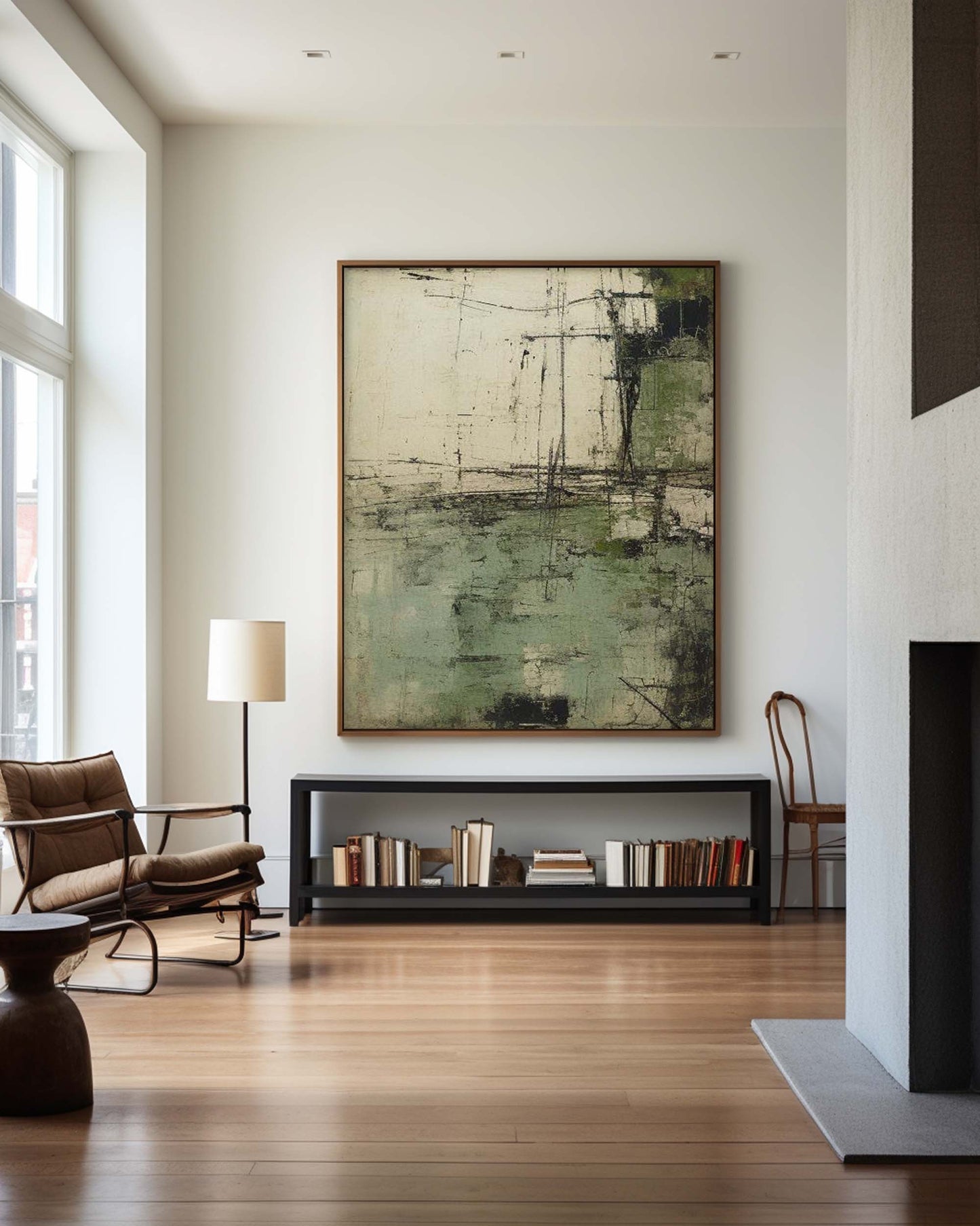 Abstract Green Modern Art Oil Painting for Contemporary Home Decor