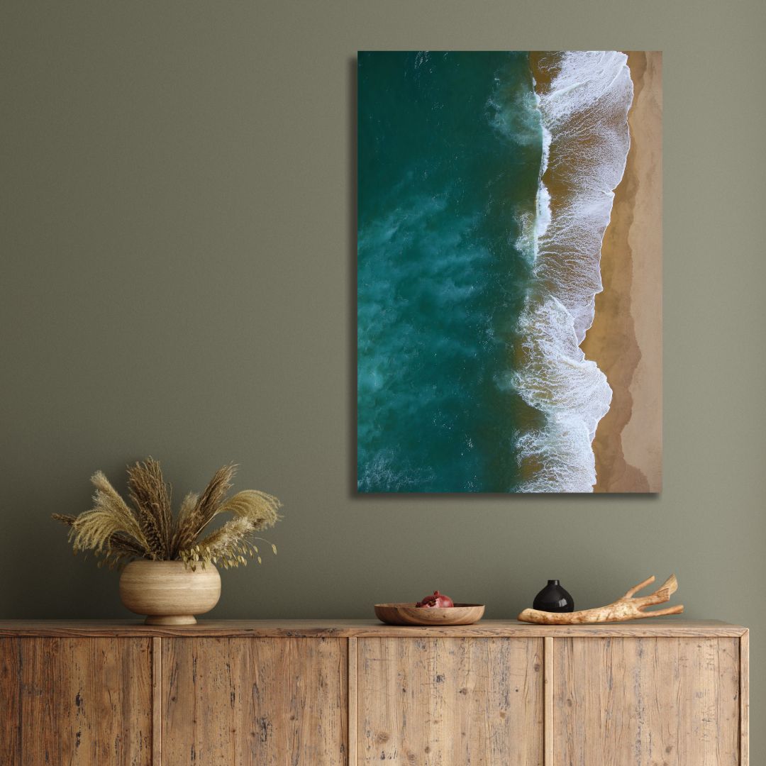 Serene Coastal Waves Triptych - Ocean-Inspired Oil Painting for Home Decor
