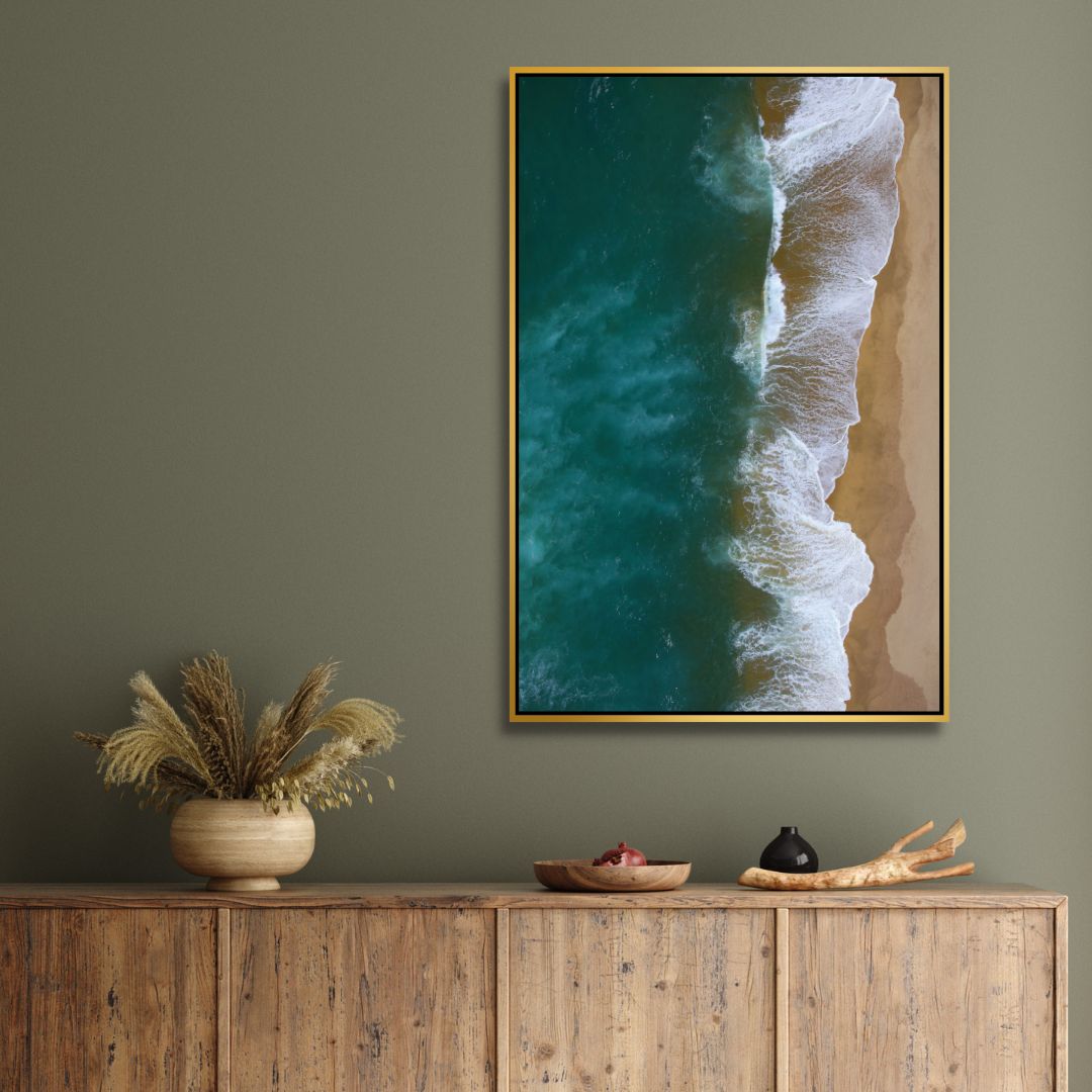 Serene Coastal Waves Triptych - Ocean-Inspired Oil Painting for Home Decor