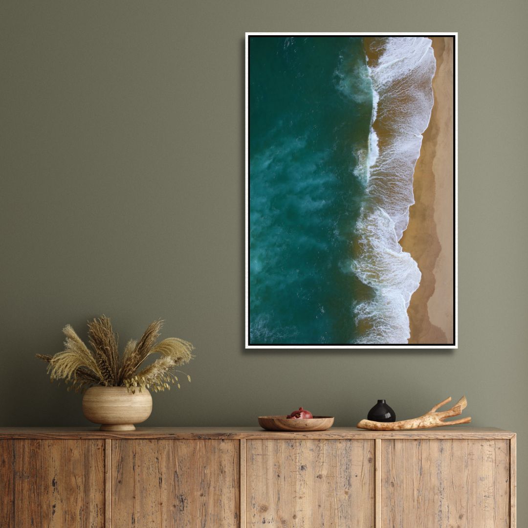 Serene Coastal Waves Triptych - Ocean-Inspired Oil Painting for Home Decor