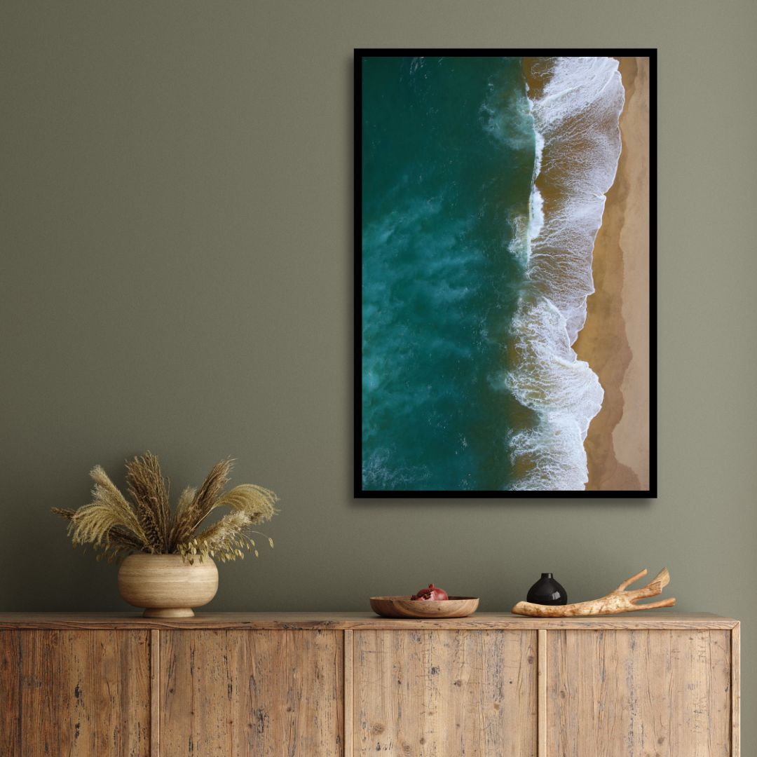Serene Coastal Waves Triptych - Ocean-Inspired Oil Painting for Home Decor