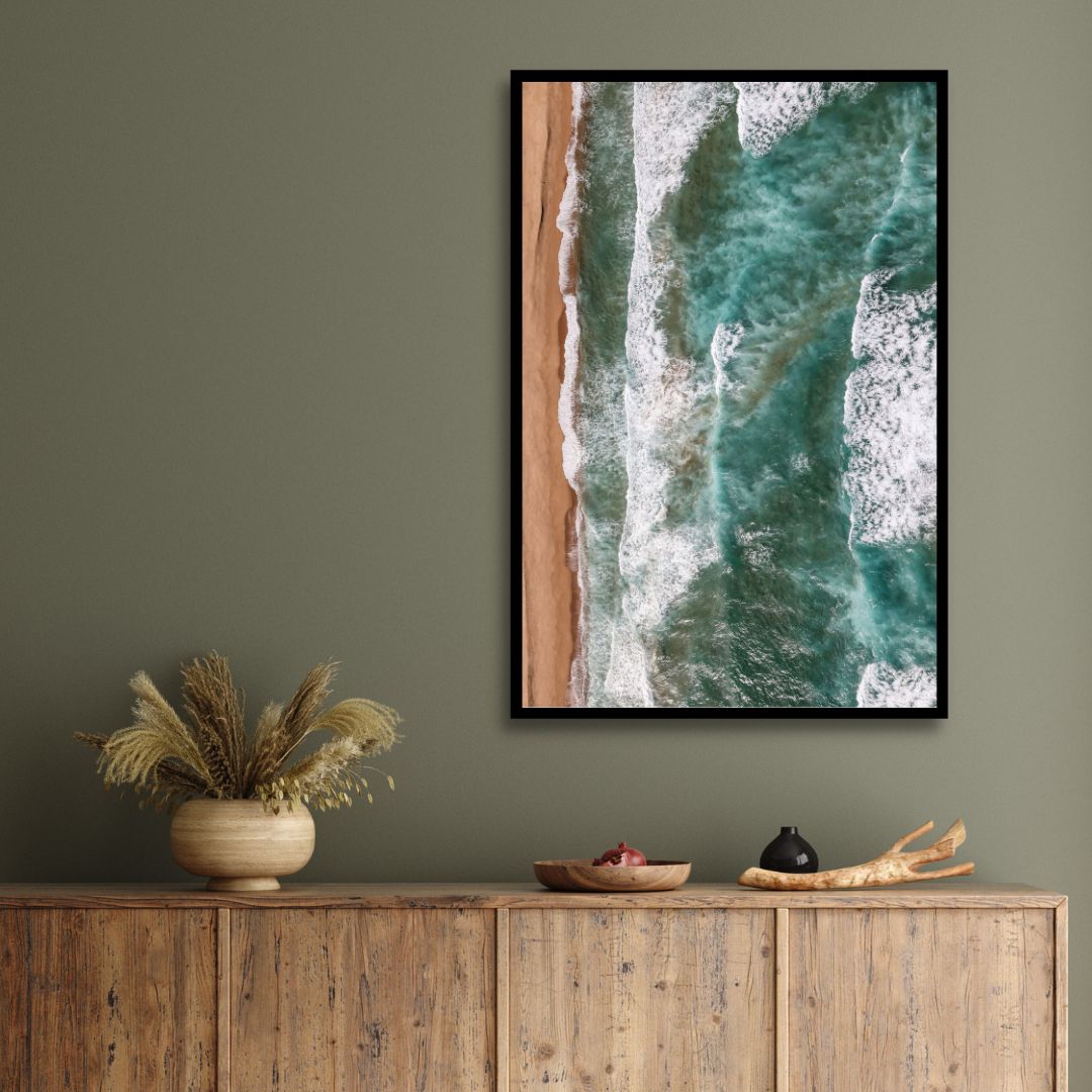 Serene Coastal Waves Triptych - Ocean-Inspired Oil Painting for Home Decor