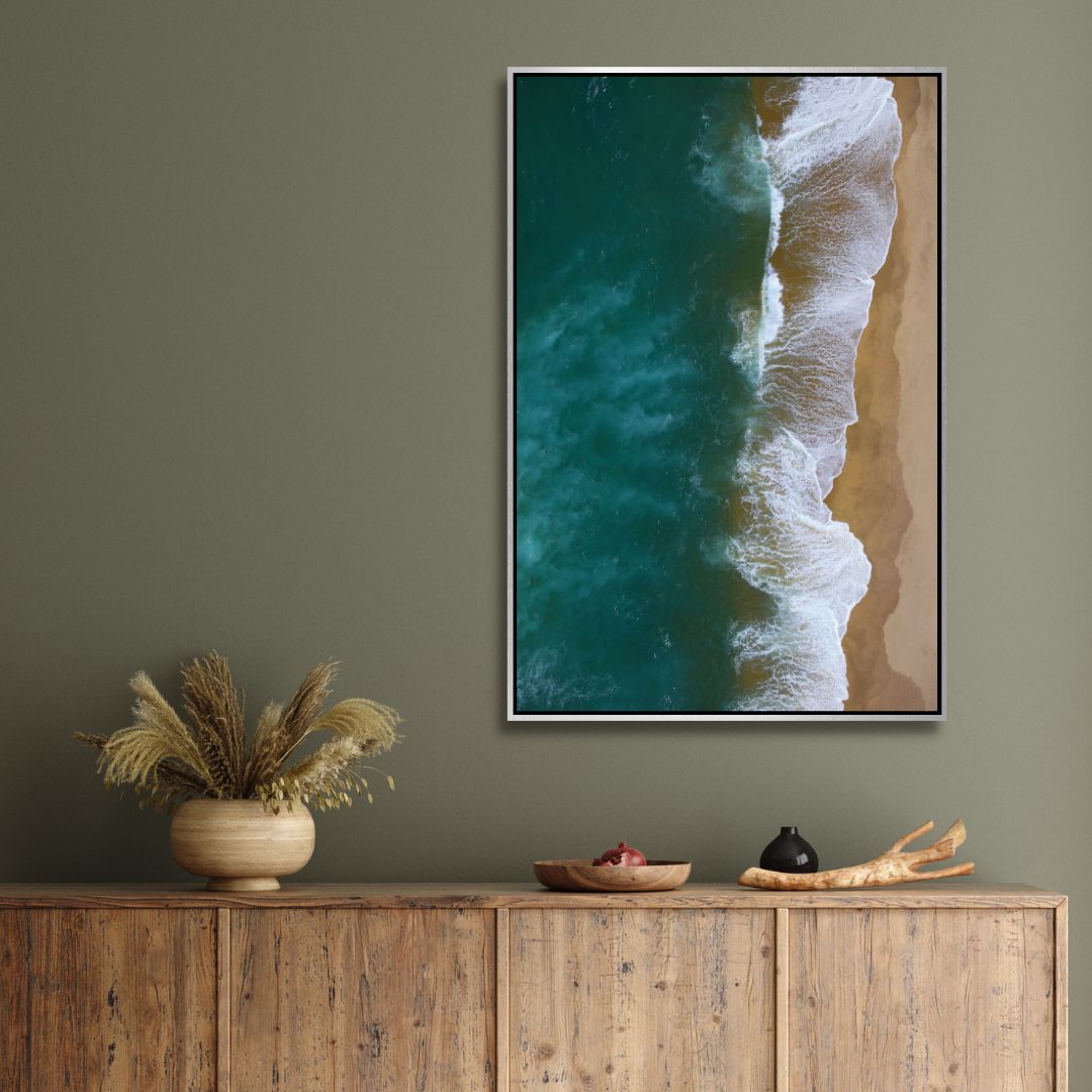 Serene Coastal Waves Triptych - Ocean-Inspired Oil Painting for Home Decor