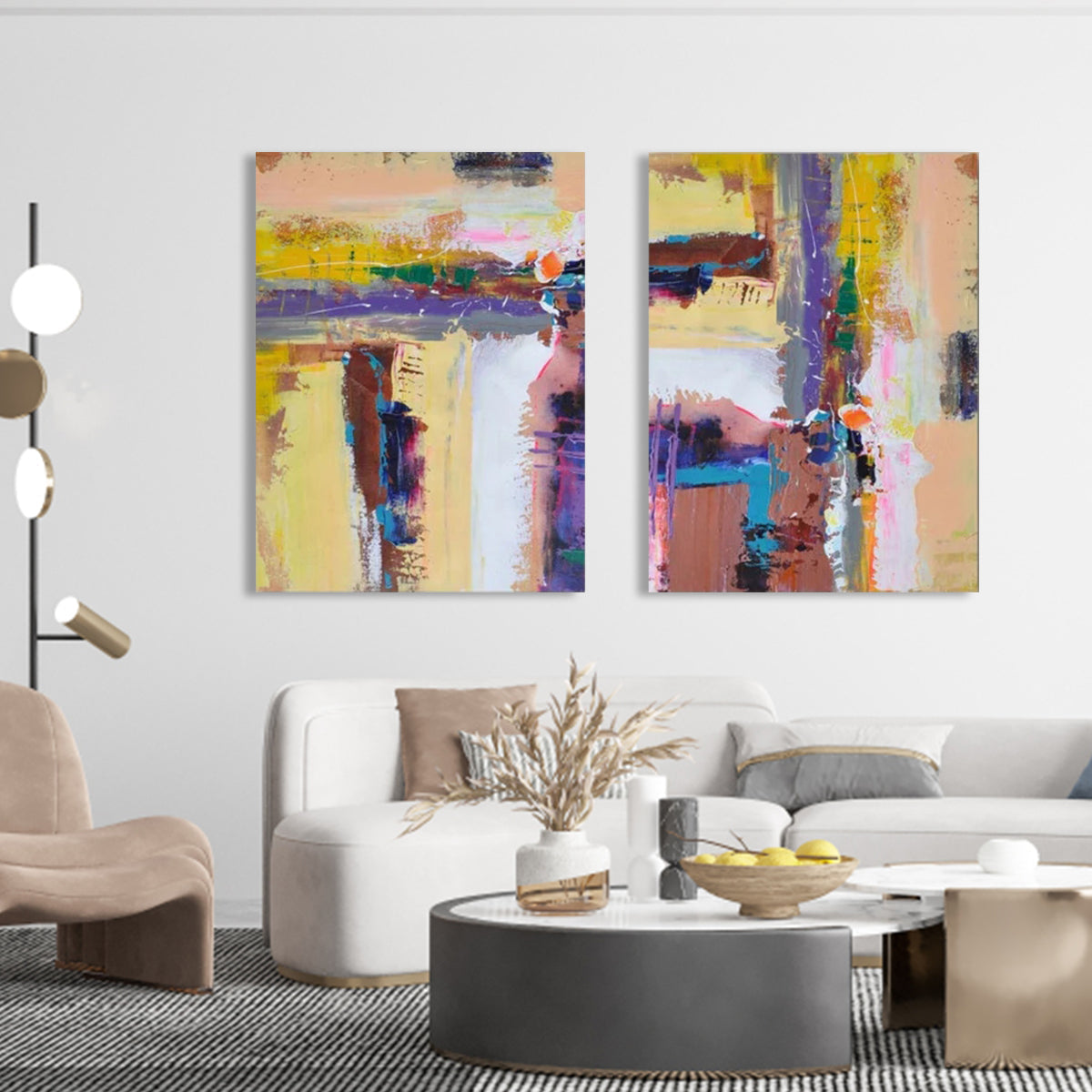 Vibrant Abstract Oil Painting for Modern Home Decor and Colorful Expression