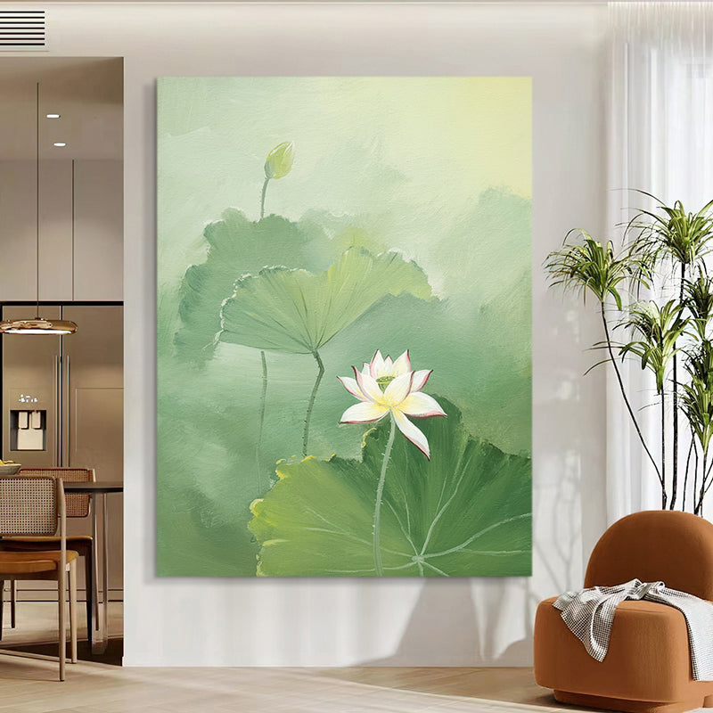 Lily Pond Flower Petal Nature Oil Painting 147LP