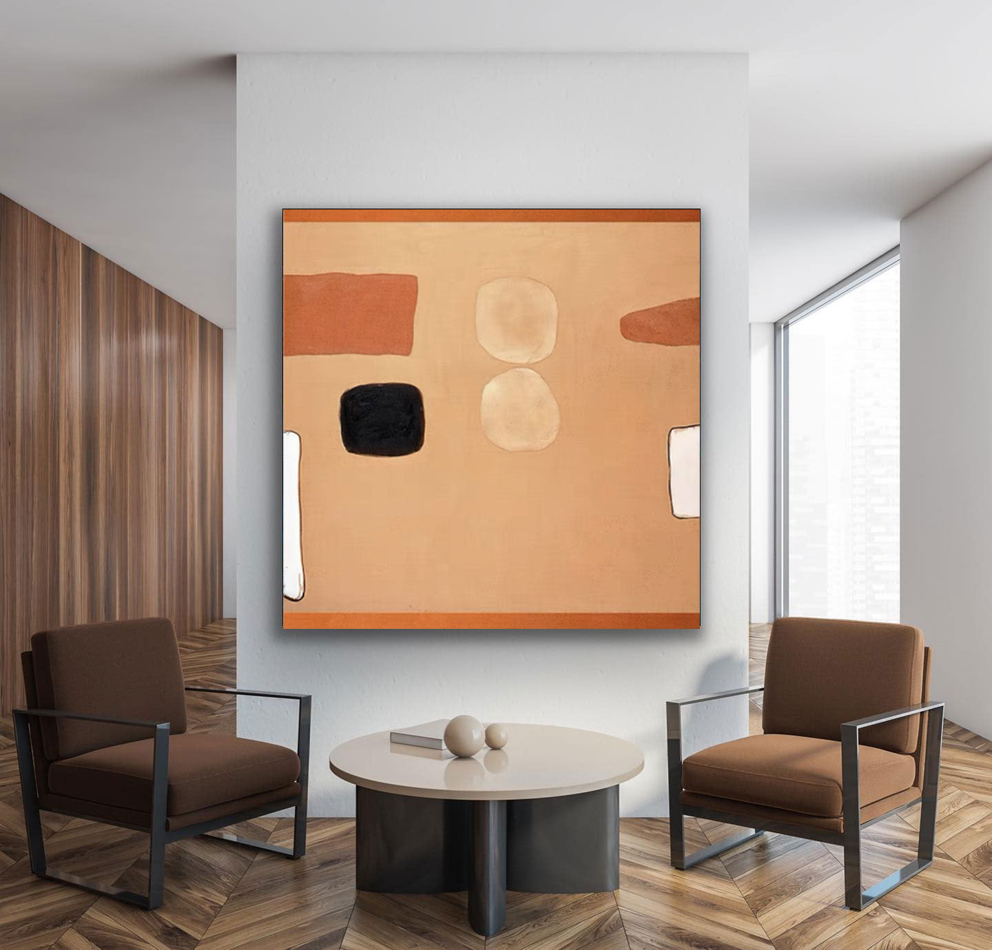 Contemporary Minimalist Oil Painting for Modern Home Decor