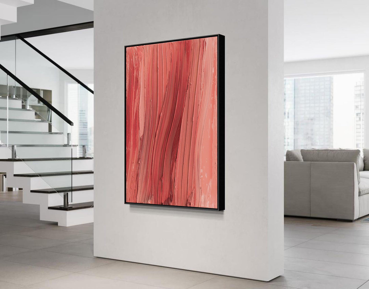 Contemporary Abstract Oil Painting in Warm Earthy Tones for Modern Decor