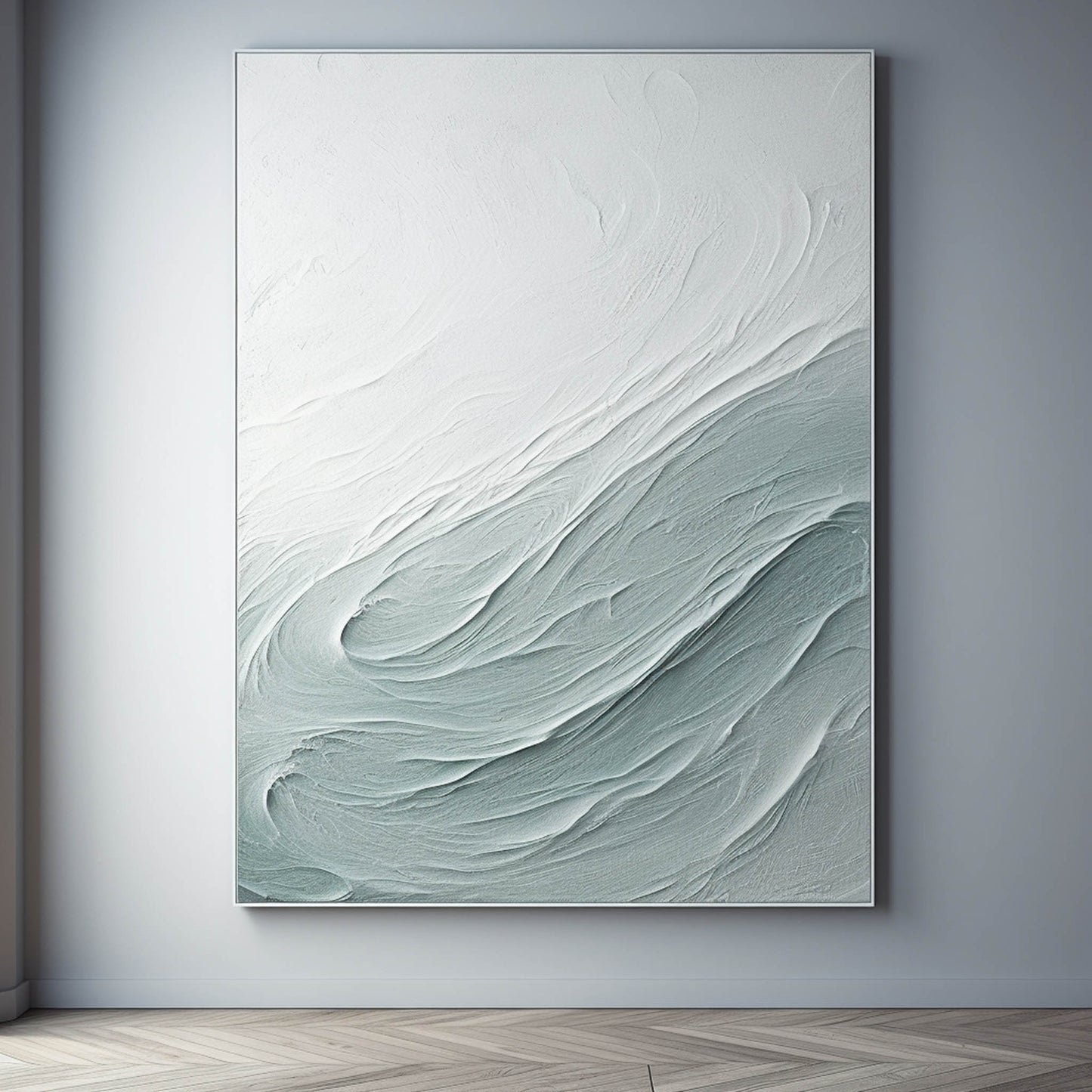 Textured Modern Oil Painting with Soft Waves and Subtle Tones for Elegant Decor