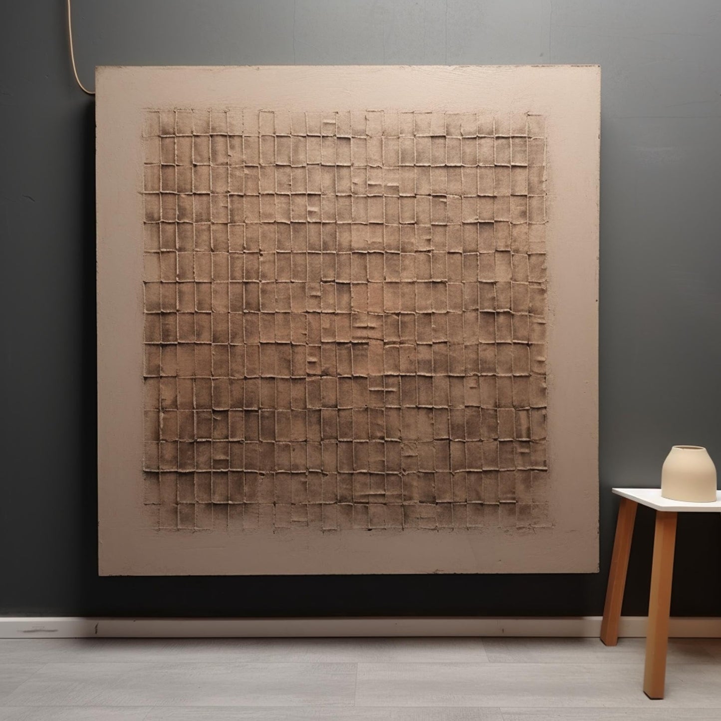 Textured Wabi-Sabi Oil Painting for Modern Minimalist Home Decor