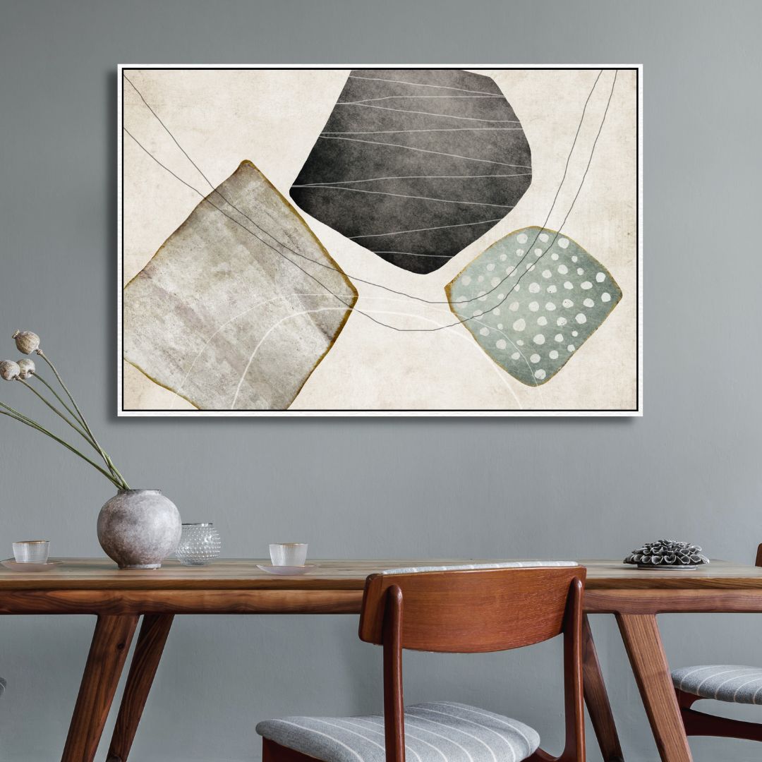 Modern Geometric Abstract Oil Painting for Stylish Home Decor